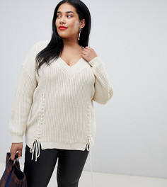 Трикотажный джемпер с завязкой спереди Vero Moda Curve - Коричневый