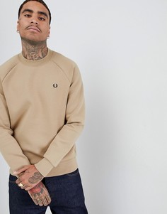 Бежевый свитшот с круглым вырезом Fred Perry - Рыжий