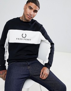 Черный свитшот в стиле 90-х с логотипом Fred Perry Sports Authentic - Черный