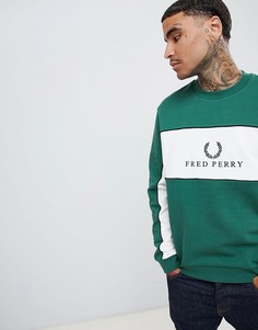 Темно-зеленый свитшот в стиле 90-х с логотипом Fred Perry Sports Authentic - Зеленый