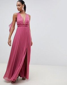 Плиссированное платье макси ASOS DESIGN - Розовый