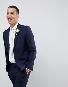 Темно-синий облегающий пиджак Burton Menswear wedding - Синий