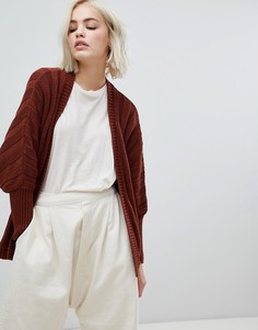 Оversize-кардиган в рубчик ASOS DESIGN - Красный