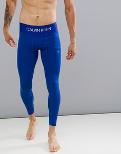 Компрессионные леггинсы с логотипом Calvin Klein Performance - Синий