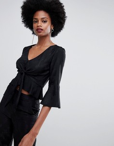 Черная жаккардовая блузка Miss Selfridge - Черный
