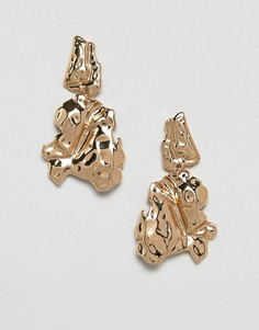Золотистые серьги из органического металла ASOS DESIGN - Золотой