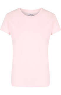 Однотонная хлопковая футболка с круглым вырезом Polo Ralph Lauren