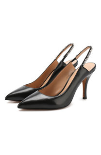 Кожаные туфли Valentino Garavani Ringtoes с открытым задником на шпильке Valentino
