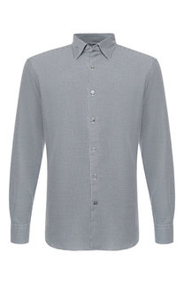 Рубашка из смеси хлопка и кашемира с воротником кент Ermenegildo Zegna