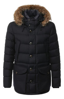 Пуховая куртка Rethe на молнии с меховой отделкой капюшона Moncler