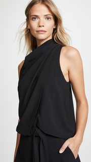 Halston Heritage Sleeveless Drape Jumpsuit