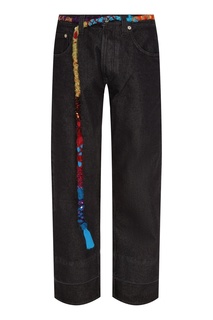 Черные джинсы с цветным поясом Loewe
