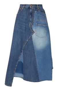 Комбинированная джинсовая юбка Loewe