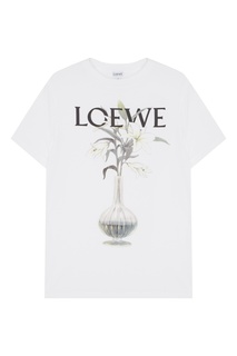Белая хлопковая футболка Loewe