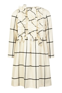 Белое платье с контрастным принтом Il Gufo