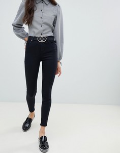 Черные джинсы скинни с завышенной талией Miss Selfridge - Черный