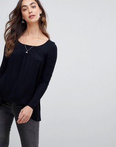 Трикотажный топ с длинными рукавами Free People - Черный