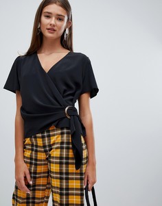 Топ с запахом и пряжкой New Look - Красный