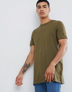 Удлиненная футболка цвета хаки New Look - Зеленый