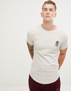 Удлиненная приталенная футболка Gym King - Белый