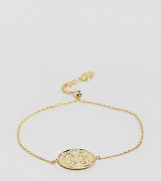 Позолоченный браслет-цепочка с монетой Orelia - Золотой
