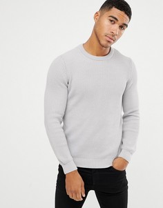 Серый джемпер средней плотности в рубчик ASOS DESIGN - Серый