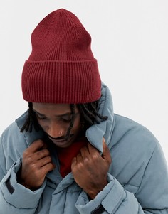 Бордовая шапка-бини в стиле oversize от ASOS DESIGN - Красный