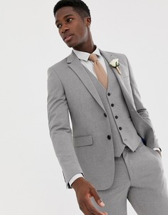 Светло-серый приталенный пиджак Burton Menswear - Серый