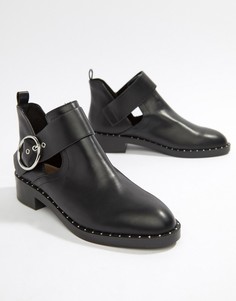 Черные ботинки с вырезом и круглой пряжкой Pull&Bear - Черный