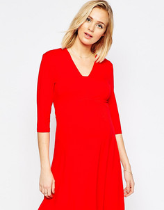 Платье мини для беременных с V‑образным вырезом ASOS Maternity - Красный