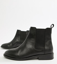 Кожаные ботинки челси для широкой стопы ASOS DESIGN Aura - Черный