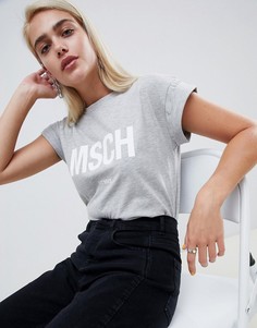 Футболка бойфренда с логотипом Moss Copenhagen - Серый