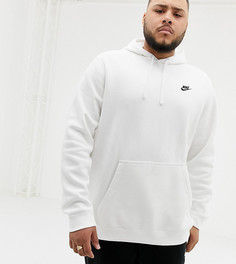 Белый худи-пуловер с логотипом-галочкой Nike PLUS Club 804346-100 - Белый