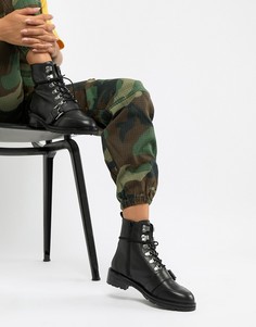 Кожаные походные ботильоны ASOS DESIGN Arya - Черный