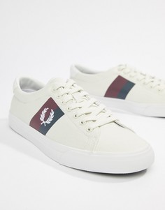 Светло-бежевые кроссовки с контрастными полосами Fred Perry Underspin - Белый