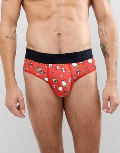 Новогодние трусы-джоки с принтом merry pugmas ASOS DESIGN - Мульти