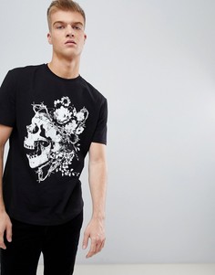 Свободная футболка с принтом ASOS DESIGN - Черный
