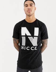 Черная футболка с логотипом на груди Nicce - Черный