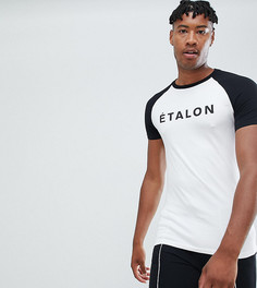 Обтягивающая футболка с рукавами реглан и надписью ASOS DESIGN Tall - Черный
