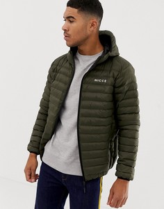 Дутая куртка цвета хаки с капюшоном Nicce эксклюзивно для ASOS - Зеленый