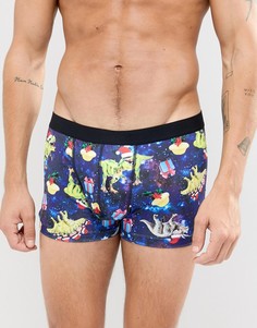 Новогодние боксеры-брифы с динозаврами ASOS DESIGN - Мульти
