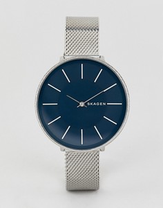 Серебристые часы с сетчатым ремешком Skagen SKW2725 - Серебряный
