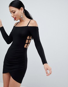 Облегающее платье мини с овальным вырезом ASOS DESIGN - Черный