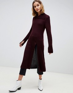 Трикотажная туника с разрезом ASOS WHITE - Красный