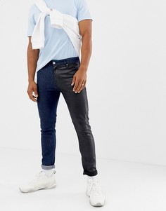 Черные джинсы скинни с контрастными штанинами ASOS DESIGN - Черный
