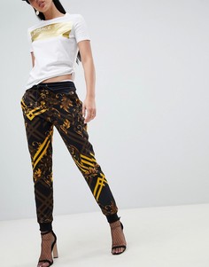 Джоггеры с принтом в стиле барокко Versace Jeans - Черный