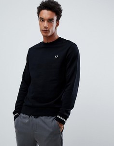 Черный свитшот с круглым вырезом Fred Perry - Черный