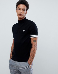 Черное поло с молнией Fred Perry - Черный