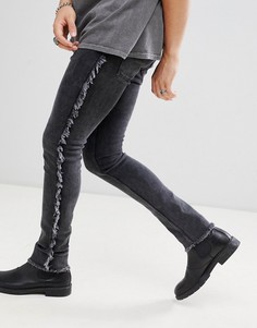 Черные джинсы скинни с полосками по бокам ASOS DESIGN - Черный