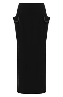 Шерстяная юбка с контрастной прострочкой Yohji Yamamoto